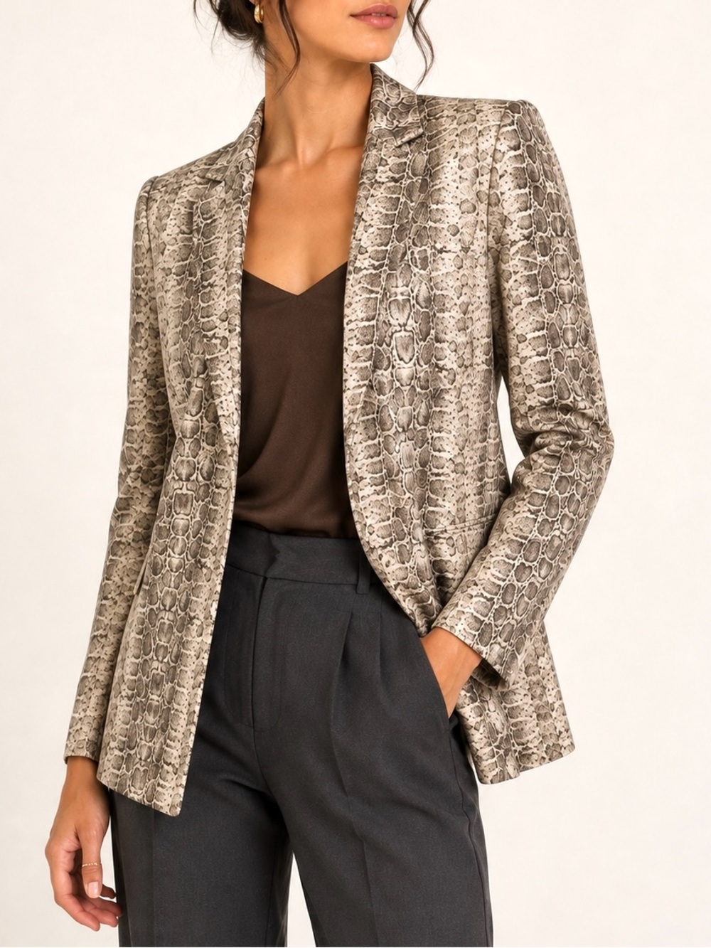 *NWOT* BAILEY 44 Snakeskin Print Open Front Blazer Jacket